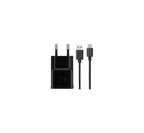 Samsung EP-TA200EBE kompatibilis hálózati töltő adapter + EP-DR140ABE Type-C kábel, fekete, (No logo)
