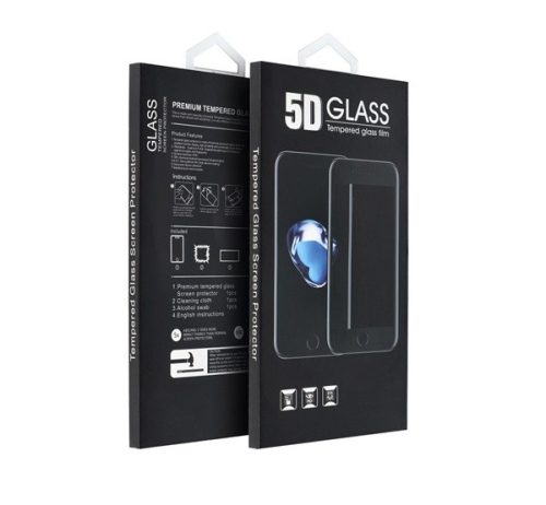 Samsung A115 Galaxy A11, 5D Full Glue hajlított tempered glass kijelzővédő üvegfólia, fekete