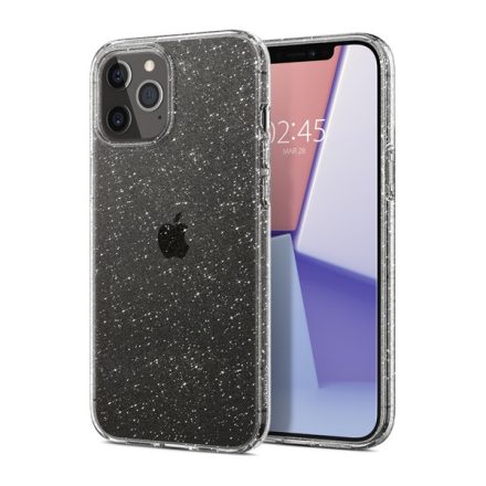Spigen Liquid Crystal Glitter Apple iPhone 12/12 Pro Crystal Quartz tok, átlátszó