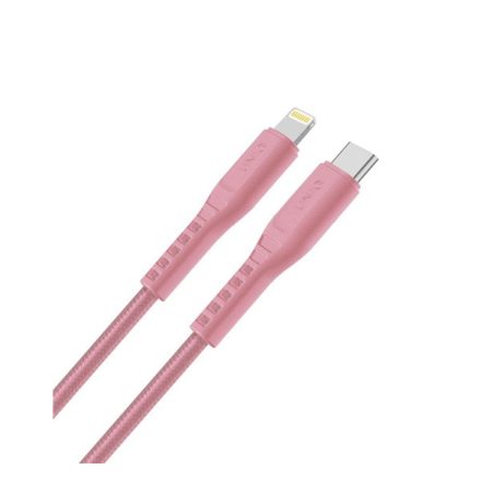 Uniq Flex USB-C - Lightning MFi adatkábel, 1,2m, rózsaszín