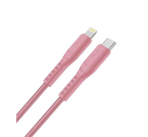 Uniq Flex USB-C - Lightning MFi adatkábel, 1,2m, rózsaszín