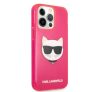 Karl Lagerfeld Choupette Head szilikon hátlap tok Apple iPhone 13 Pro, rózsaszín