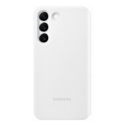 Samsung Galaxy S22 Clear View Cover, gyári flip tok, fehér, EF-ZS901CW