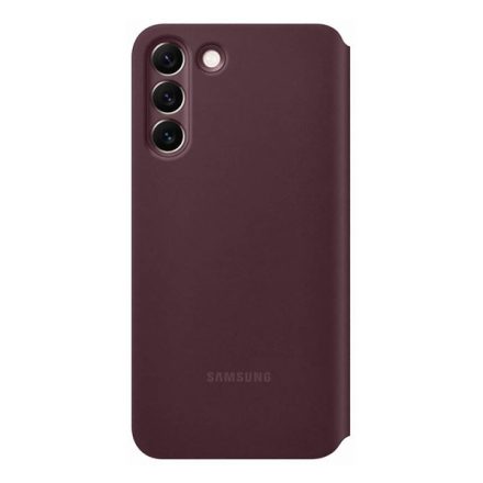 Samsung Galaxy S22+ Clear View Cover, gyári flip tok, burgundi, EF-ZS906CE