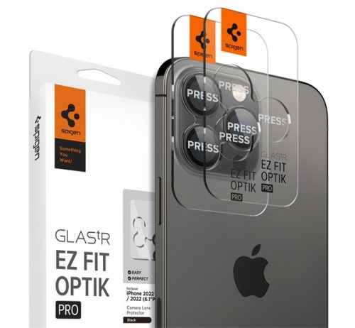 Spigen "Glas.tR SLIM EZ Fit Optik Apple iPhone 14 Plus/14 Tempered kameravédő fólia (2db)