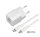 4smarts VoltPlug Duos hálózati gyorstöltő adapter, USB, Type-C, 20W + Type-C kábel, 1,5m, fehér
